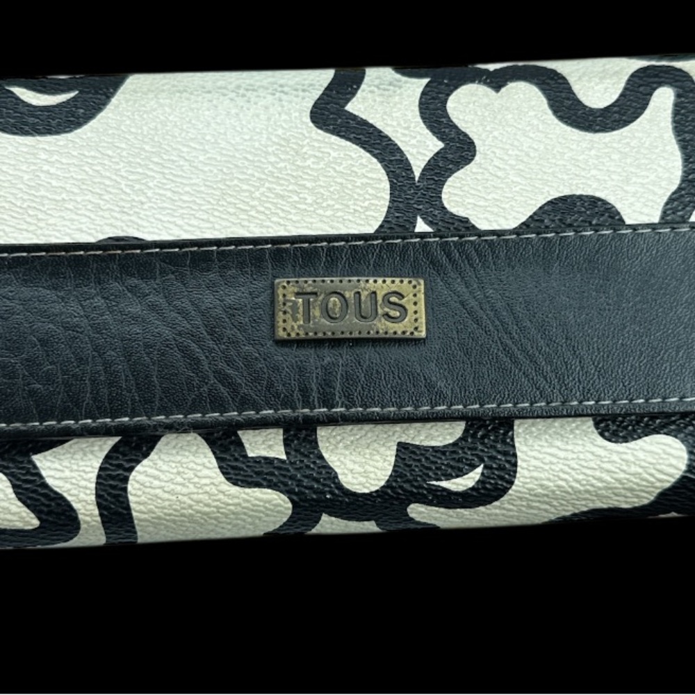 Tous Black and White Clutch with Elegant Two-Tone Design